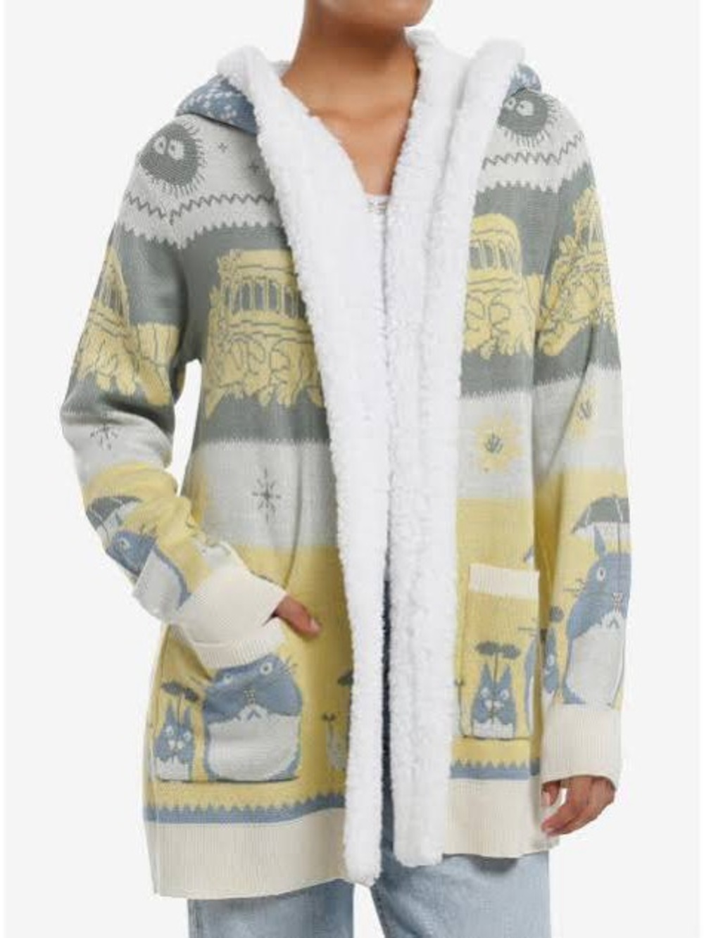 Her Universe Studio GhibliMy Neighbor Totoro Fair Isle Sherpa Cardigan Sweater